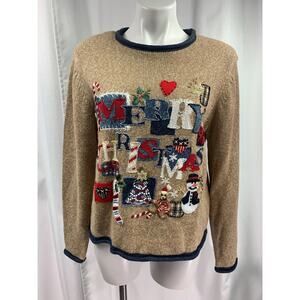 50% OFFVintage Heirloom Collectibles Christmas Collection Sweater Full Zip Peti
